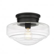  0508-SF BLK-CLR - Ingalls Semi-Flush in Matte Black with Clear Glass Shade